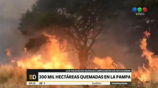 La Pampa: más de 300 mil hectáreas afectadas por el fuego