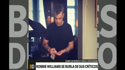 Como respuesta a las críticas, Robbie Williams se desinfectó luego de tocar a su suegra