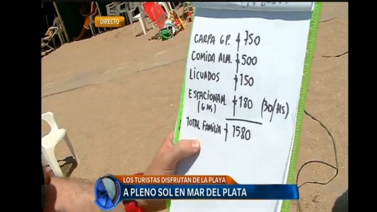 Pleno sol en Mar del Plata ¿Cuánto gasta una familia en un día de playa?
