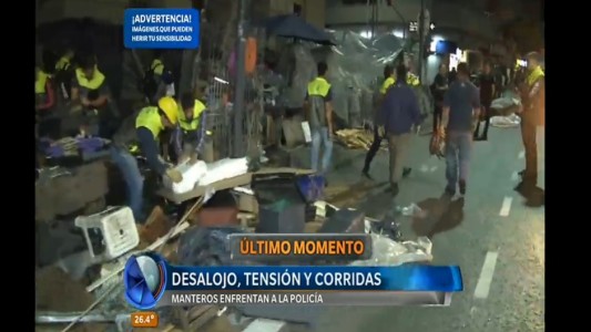 Video: así fue el desalojo de los manteros durante la madrugada en Once