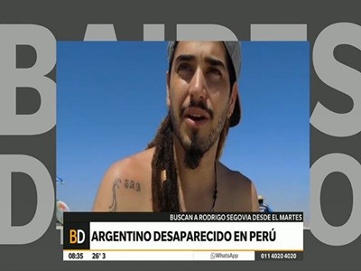 Un mochilero argentino desapareció en Perú arrastrado por un río