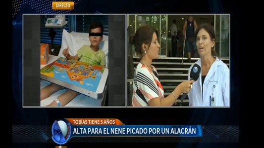 Dieron el alta al nene que casi muere por la picadura de un alacrán