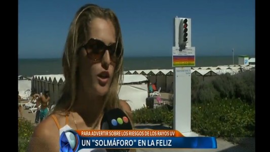 Un "solmáforo" en Mar del Plata