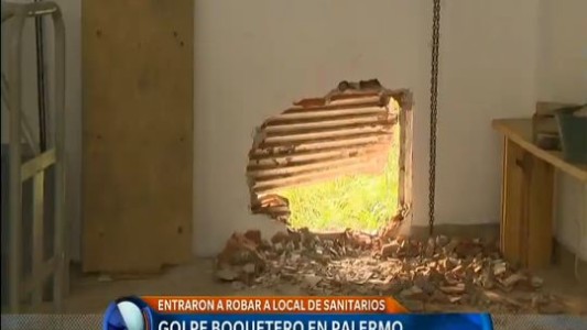 Hicieron un boquete y entraron a robar en un local de Palermo