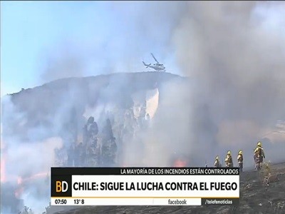 Chile sigue la lucha contra el fuego