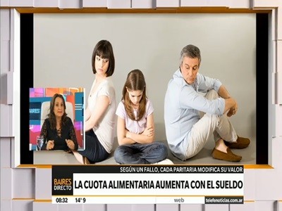 La cuota alimentaria aumenta con el sueldo