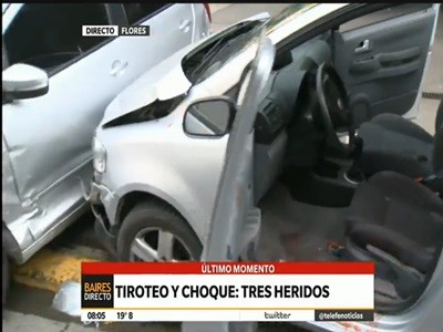Tiroteo y choque en Flores