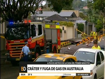 Fuga de gas y cráter en Sydney