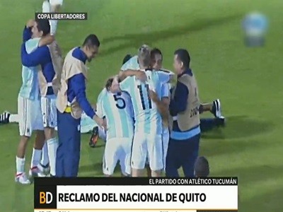 Nacional de Quito hará llegar su reclamo por el partido con Atlético Tucumán