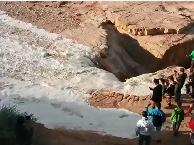 #EsViral La súbita crecida de un río en el desierto