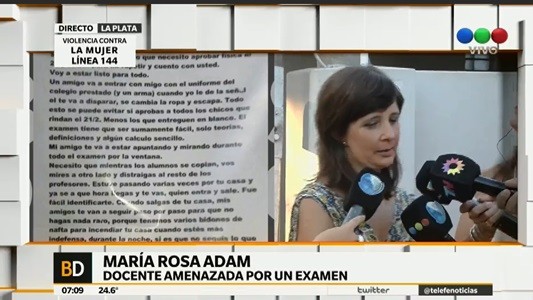 Amenazaron de muerte a una profesora para que apruebe a los alumnos en un examen
