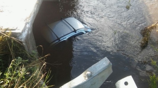 Intentó esquivar a un carpincho en la ruta y terminó con el auto en un arroyo