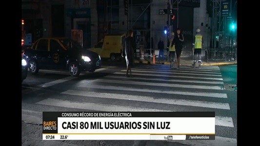 Casi 80 mil usuarios sin luz