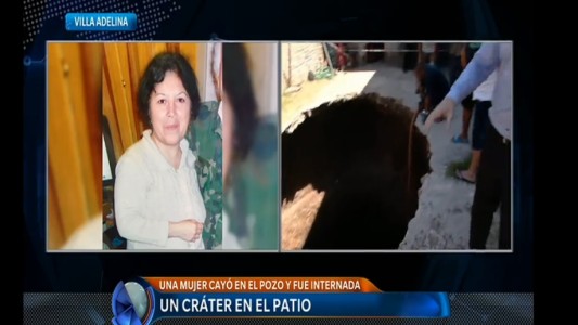 Sigue internada la mujer que cayó en un cráter en su patio