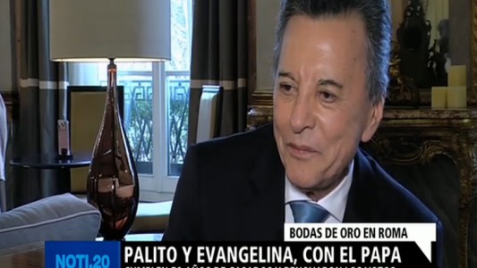 Palito y Evangelina, con el Papa