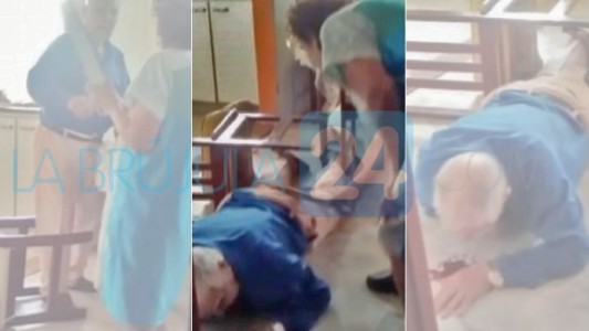Video documento: una mujer de 92 años le pega con una madera a su marido de 102