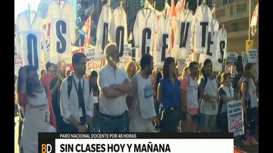 Gremios docentes advierte que el paro "es muy fuerte" y no descartan nuevas medidas porque "se cortó el diálogo"