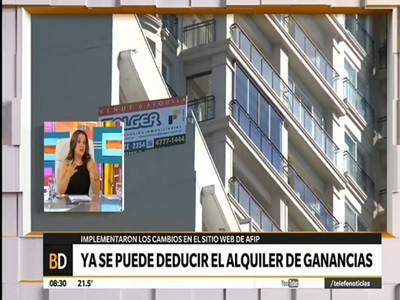 Ya se puede deducir el alquiler del pago de Ganancias