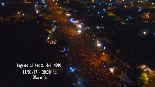 Impresionante: un drone registró el ingreso de la gente al recital del Indio