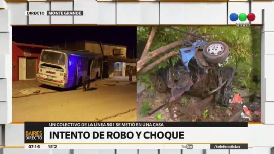 Monte Grande: intentaron robar un colectivo, lo hicieron chocar y escaparon