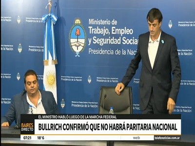 Confirmó Bullrich que no habrá paritaria docente nacional