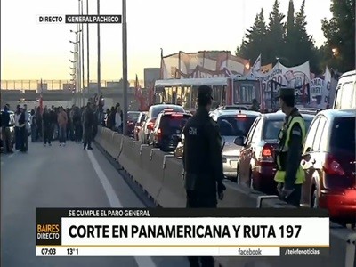 Piquetes en Panamericana y ruta 197 hizo colapsar la autovía