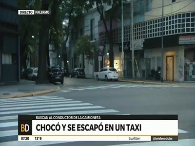 Iba contramano por Palermo, chocó en una esquina y huyó en taxi