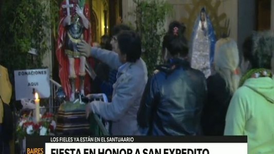 Fiesta en honor de San Expedito en el santuario de Balvanera