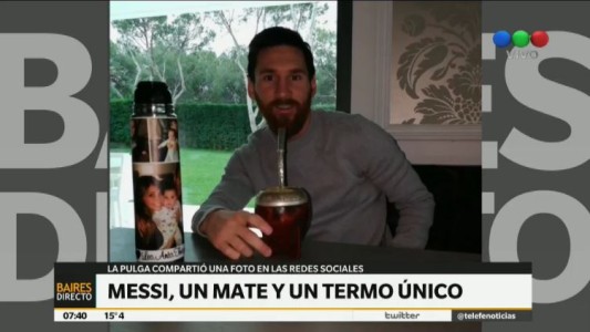 Messi, con el mate y Antonella a todas partes