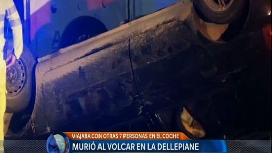 Volcó un auto en la Autopista Dellepiane: un muerto y 7 heridos