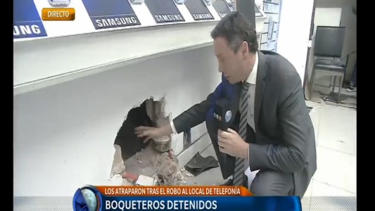 Detuvieron a cinco chilenos que realizaban un robo a través de un boquete en casa de celulares