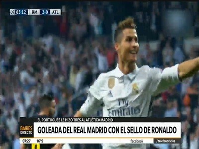 Triplete de Cristiano Ronaldo para el triunfo del Real Madrid sobre el Atlético