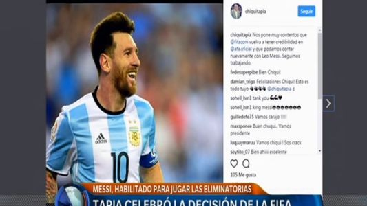 Tapia celebró la quita de la sanción a Messi: "Nos pone muy contentos que FIFA vuelva a tener credibilidad en la AFA"