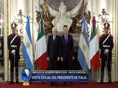 Macri y Mattarella coincidieron en acelerar un acuerdo entre el Mercosur y la Unión Europea