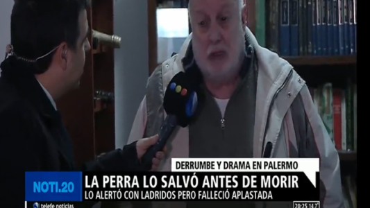 El llanto del dueño de la perra aplastada por una medianera: "Me la mataron"