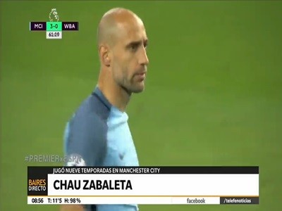 La despedida de Pablo Zabaleta del Manchester City