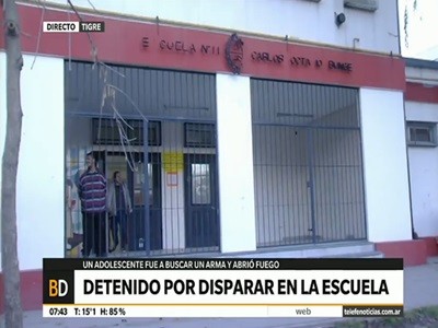 Un alumno fue detenido por disparar a un compañero en una escuela