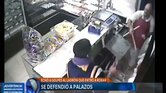 Video: se defendió de un ladrón a palazos