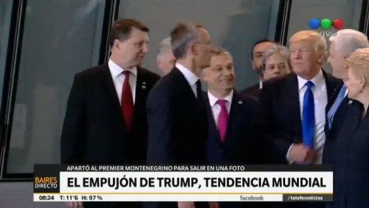 Trump empujó al primer ministro de Montenegro por una foto