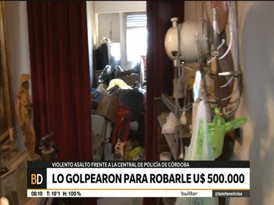 Lo golpearon para robarle 500.000 dólares frente al departamento de Policía de Córdoba