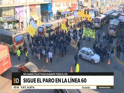 Sigue el paro de la línea 60 durante todo el día