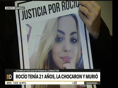Rocío tenía 21 años, la atropellaron y murió