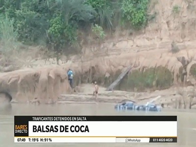 Balseros de coca detenidos en el río Bermejo