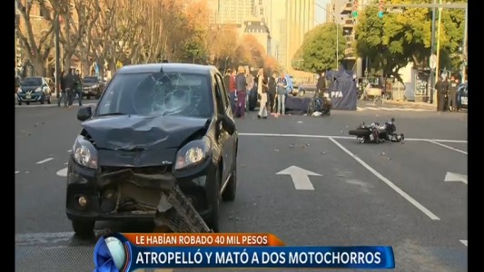 Atropelló y mató a dos motochorros