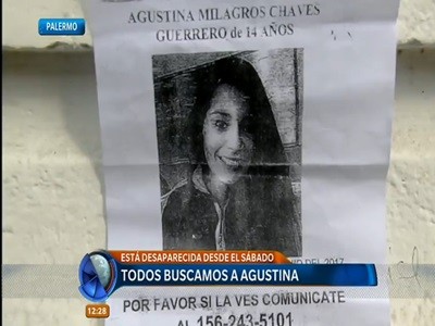 La búsqueda de Agustina, de 14 años
