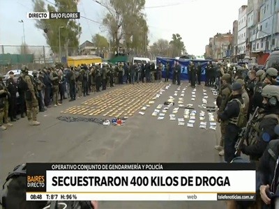 El saldo provisorio del material incautado en la villa 1-11-14