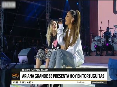 Ariana Grande se presenta en Tortuguitas con entradas agotadas