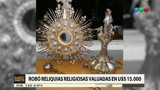 Detuvieron a un hombre que robó reliquias de una iglesia valuadas en 15 mil dólares