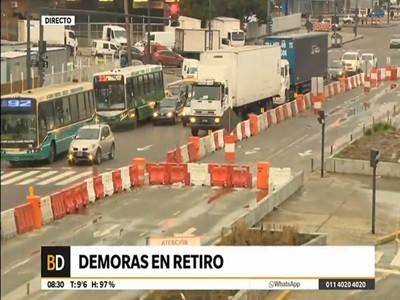 Las obras del Paseo del Bajo y el tránsito en la zona de Retiro