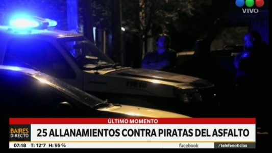 Veinticinco allanamientos contra piratas del asfalto